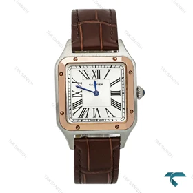 ساعت مچی مردانه کارتیه سانتوس دومونت بند چرم قهوه ای Cartier-7913-G