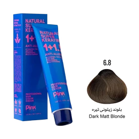 رنگ مو پینک ویژوآل شماره 6.8 رنگ بلوند زیتونی تیره حجم 120 میلی لیتر