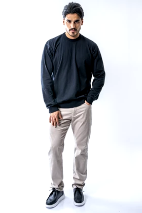 بافت آستین بلند بیسیک مردانه