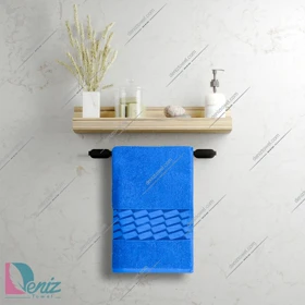 حوله دستی بزرگ طرح آرام رنگ آبی