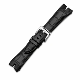 بند چرم ساعت مچی راجر دبیوس وسط چاک مشکی m-10698