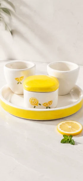 چای خوری دو نفره سرامیک لیمو