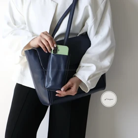 کیف زنانه بزرگ مدل ماریکا (سورمه ای)