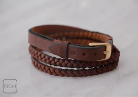 دستبند چرم مردانه کمربندی بلند