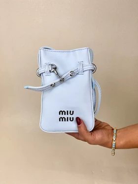 کیف زنانه پاسپورتی میو میو رو سگک MIU MIU کد 1651 (ابی)