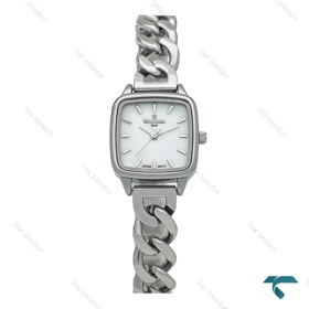 ساعت رومانسون زنانه بند کارتیه ای مربعی سیلور صفحه سفید Romanson-7288-L