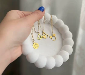 گردنبند مینیمال طلایی لاو و پنجه گربه