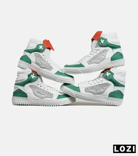 کفش کتانی ساق‌دار سفید سبز OFF WHITE
