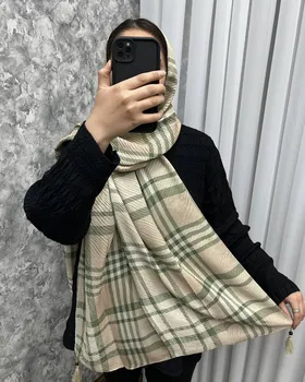 شال پلیسه سبز وارداتی 3994