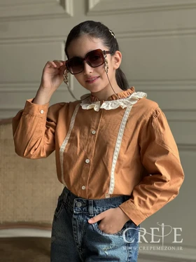 شومیز یقه نوار گیپور