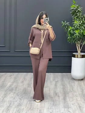 ست مانتو شلوار آستین پاگن
