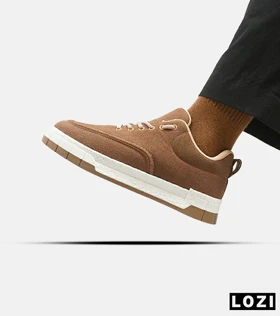 کفش کتانی مردانه قهوه ای سفید PULL&BEAR
