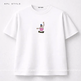 تیشرت باکسی طرح اسکیت برد 100٪ پنبه با چاپ مینیمال | کد 1336