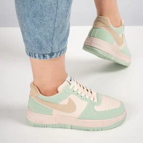 کفش و کتانی زنانه مدل نایک ایرفورس NIKE_AIR FORCE رنگ کرم سبز