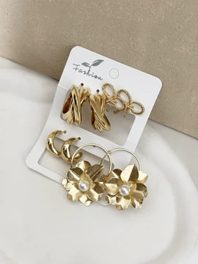 پک گوشواره طلایی فشن زنانه 921