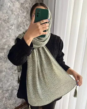 شال پلیسه سبز وارداتی 3982