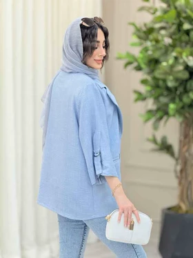 مانتو دو دکمه آستین سگک