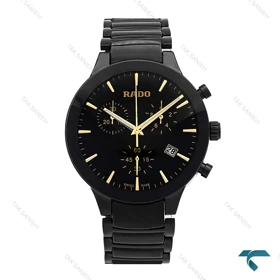 ساعت مردانه رادو CENTRIX کرنوگراف مشکی عقربه طلایی Rado-6935-G
