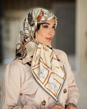 روسری ابریشم توییل دوردستدوز (قواره صد) 30168