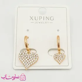 گوشواره دخترانه ژوپینگ با آویز قلب نامتقارن