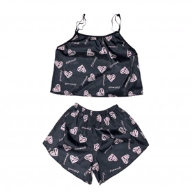 ست تاپ و شلوارک طرح قلب 185