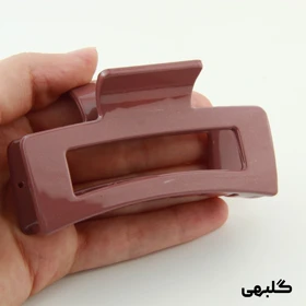 کلیپس دخترانه مدل مستطیل ساده دو رنگ (گلبهی)