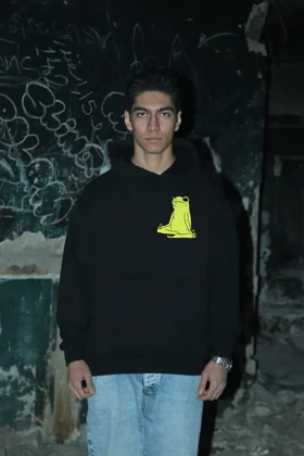 هودی مشکی اسپرت مینیمال طرح قورباغه - فواصل