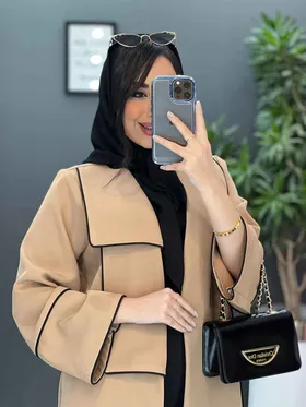 مانتو یقه دوبل مغزی دوزی