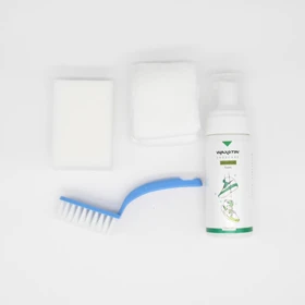 کامل ترین پک اسپری تمیزکننده کفش اسپری، فرچه، دستمال، ابر