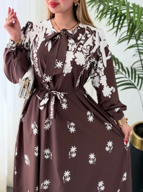پیراهن ساره 0585 (قهوه ای)
