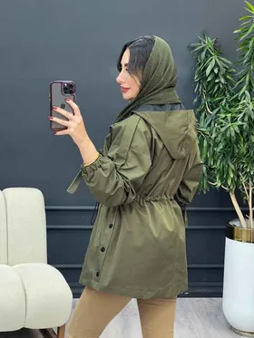 بارانی کمرگت بغل سه دکمه