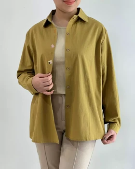 شومیز کتان یقه گلدوزی کد 5457