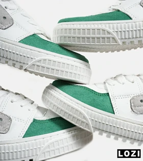 کفش کتانی ساق‌دار سفید سبز OFF WHITE