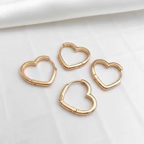 گوشواره‌های حلقه‌ای ژوپینگ طرح قلب سایز بزرگ