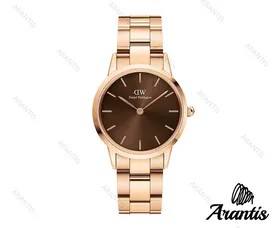 ساعت دنیل ولینگتون رزگلد صفحه قهوه ای زنانه w-6004