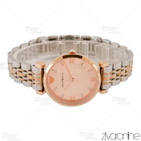 ساعت امپریو آرمانی زنانه صفحه رزگلد ایندکس نگین‌دار 104397