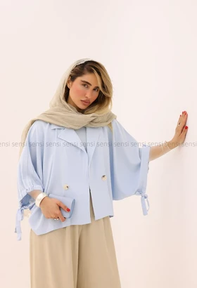 کت لینن آستین بندی کد1005676