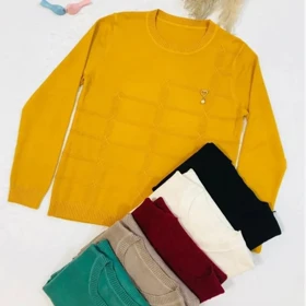 بلوز بافت زنانه طرح دار وارداتی