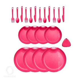 ست ظروف LIFECAMP مدل 21 تکه 4 نفره (سرخابی)