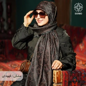 روسری ژاکارد رونا CK (مشکی - قهوه ای)