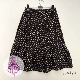 دامن نخی پاپیونی کوتاه در رنگبندی متنوع (نارنجی)