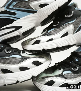 کفش کتانی مردانه و زنانه مشکی آبی خاکستری ADIDAS astir