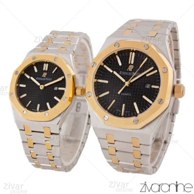 ست ساعت اودمار پیگه (AP) نقره ای طلایی صفحه مشکی 105588