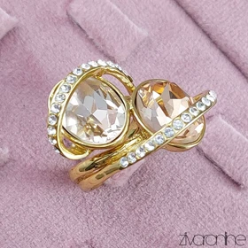 انگشتر جواهری نگین‌دار با سنگ سواروسکی 30100