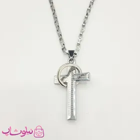 گردنبند مردانه طرح صلیب و حلقه