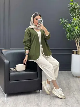 ست مانتو و شلوار مغزی دوزی