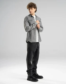 جین دو جیب دکمه پرچی