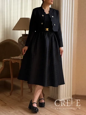 کت و دامن ژاکارد پیچازی بهار