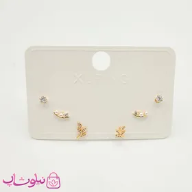 گوشواره میخی دخترانه ظریف ژوپینگ (سه جفت)