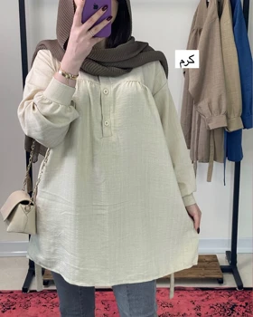 تونیک مانتویی جنس شانتون نخ